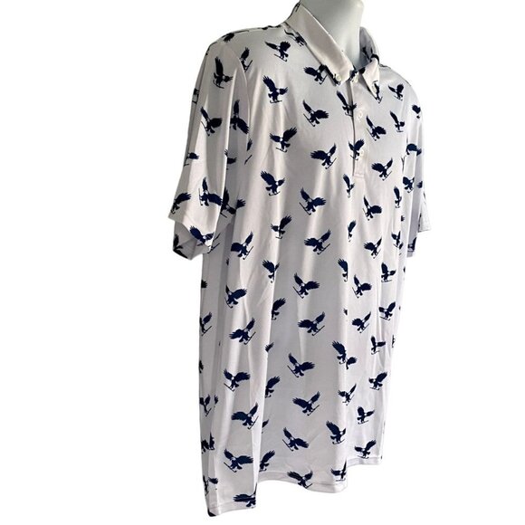 Golf America White Polo with Blue Eagles Golf Clubs Men's Large - Picture 4 of 9